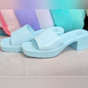 Pastel Blue Slide Sandals 7